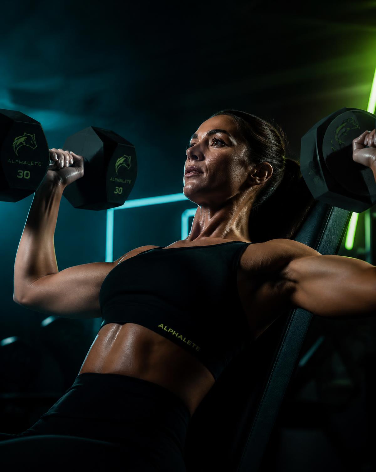 Athlete training in a premium gym